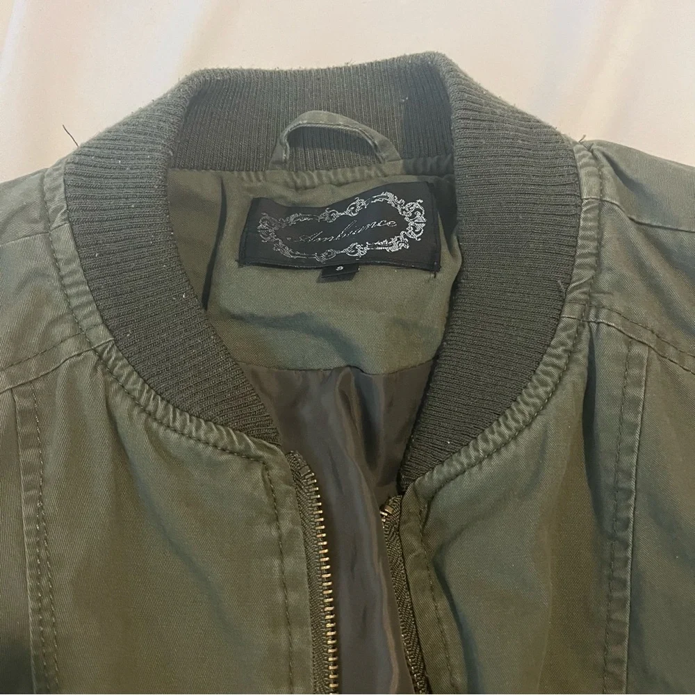 Ambiance Small Olive Bomber Jacket - Picture 3 of 16